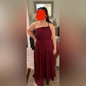 Maroon One Shoulder Dress